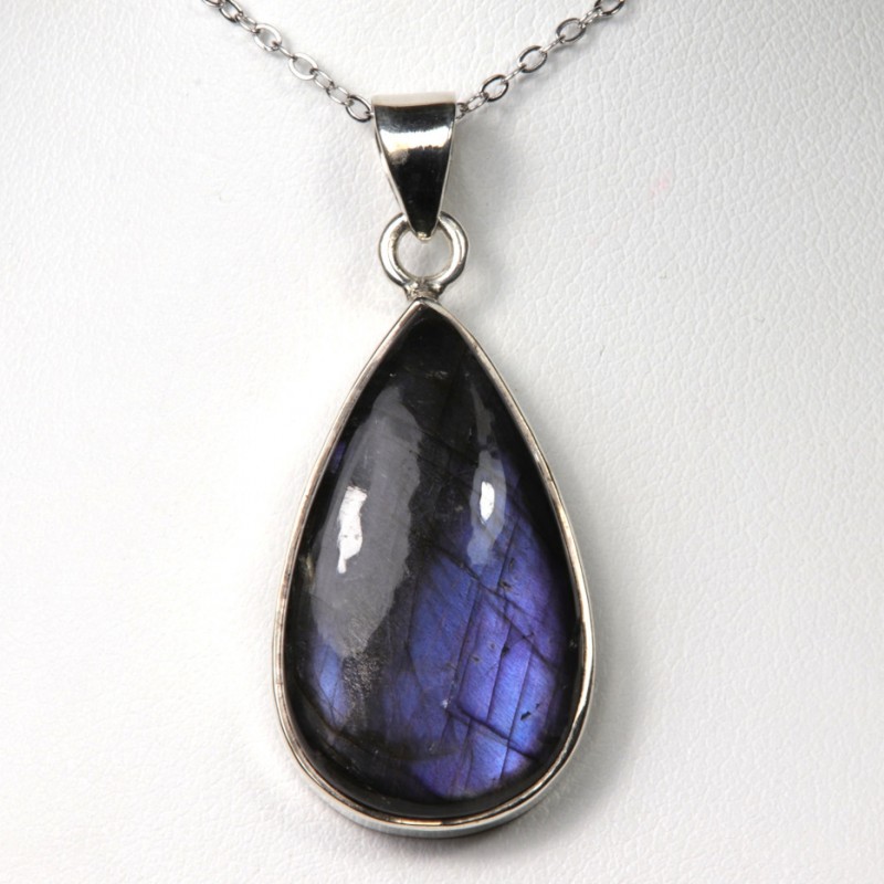 Pendentif serti argent 925 - Labradorite
