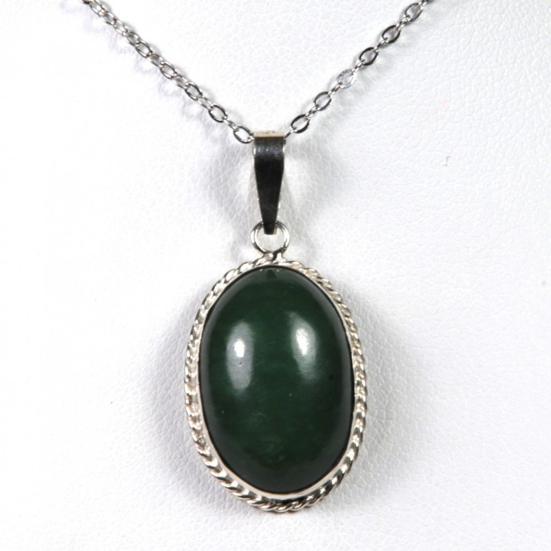 Pendentif Jade Néphrite - Argent 925