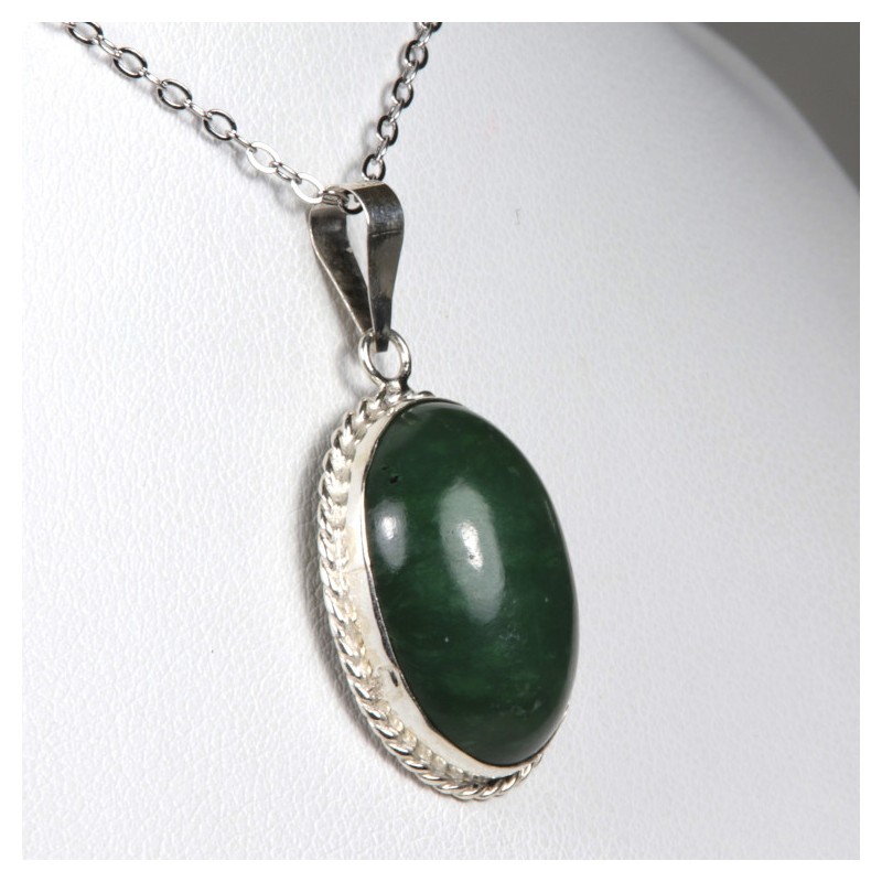 Pendentif Jade Néphrite - Argent 925