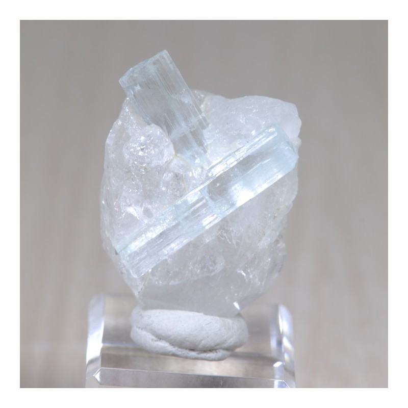 Aigue Marine sur Quartz - Pakistan
