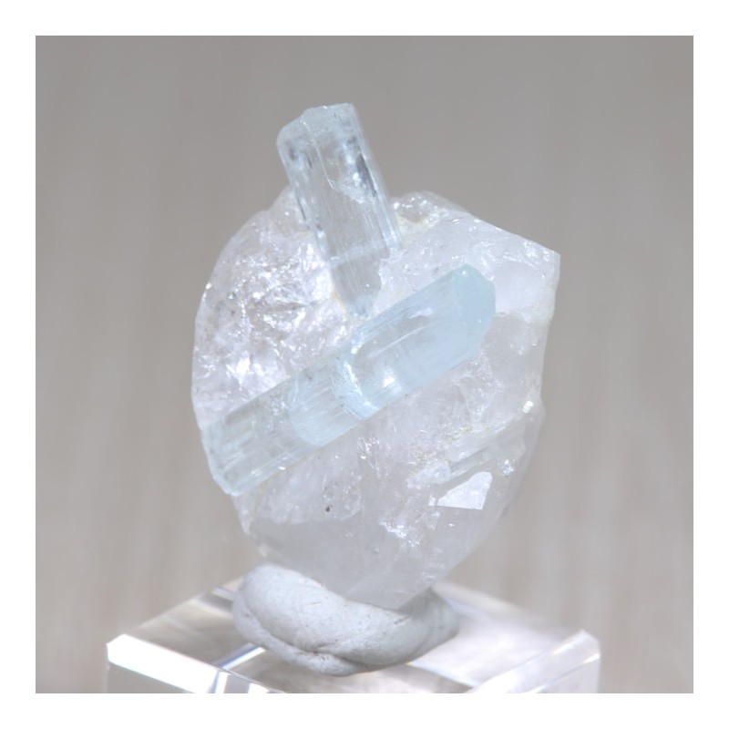 Aigue Marine sur Quartz - Pakistan