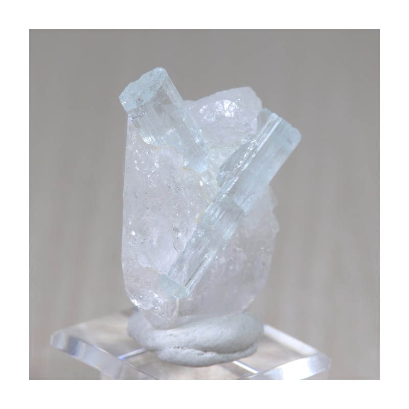 Aigue Marine sur Quartz - Pakistan