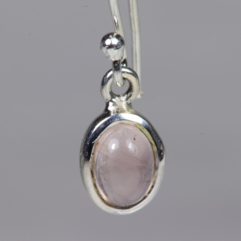 Boucles d'oreilles argent - Quartz Rose