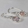 Boucles d'oreilles argent - Quartz Rose