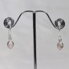 Boucles d'oreilles argent - Quartz Rose