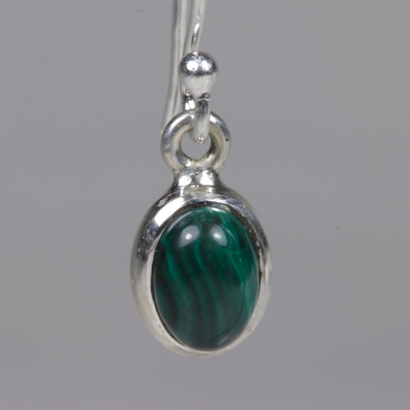 Boucles d'oreilles argent - Malachite