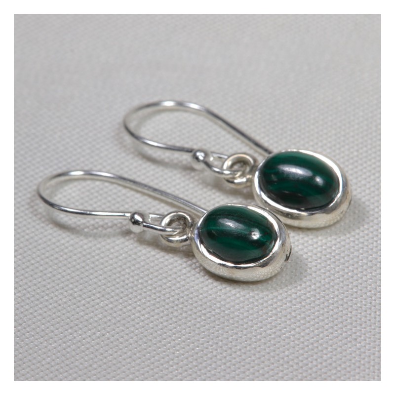 Boucles d'oreilles argent - Malachite