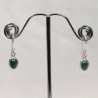 Boucles d'oreilles argent - Malachite
