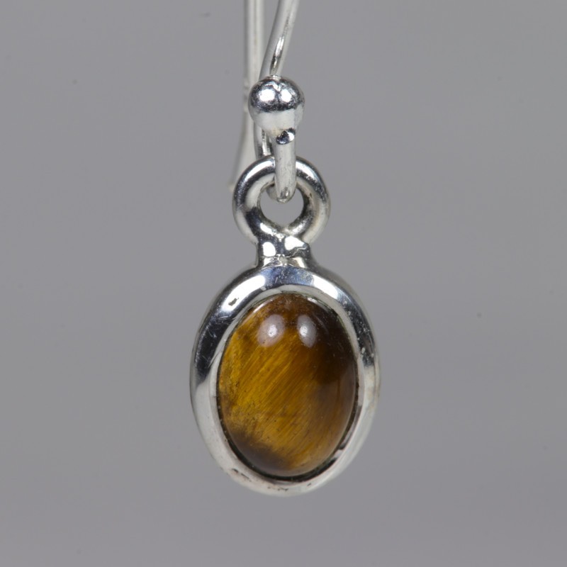 Boucles d'oreilles argent - Œil de Tigre