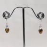 Boucles d'oreilles argent - Œil de Tigre
