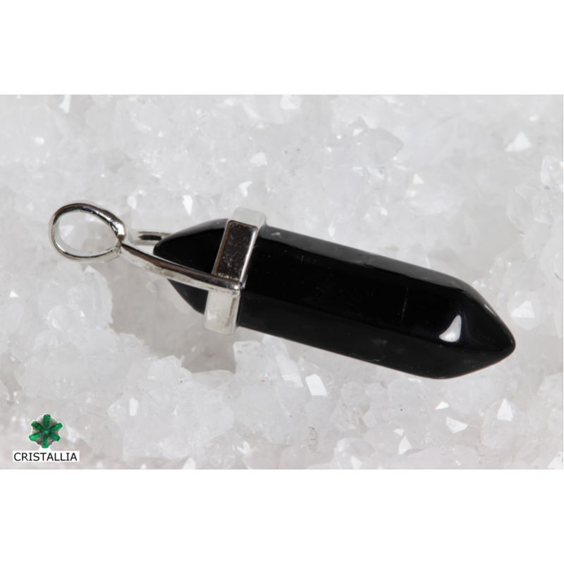 Pendentif pointe Obsidienne noire