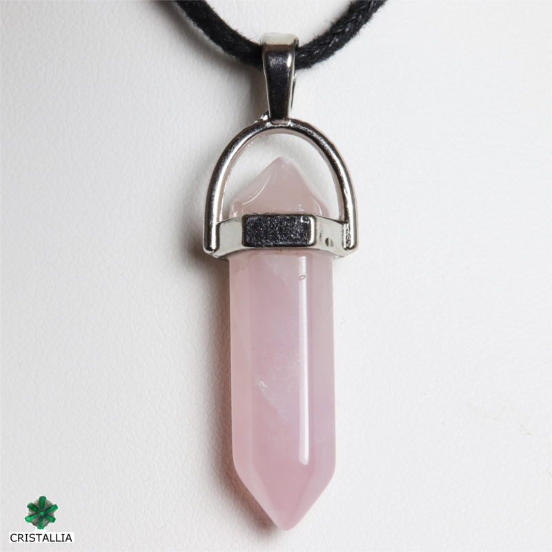 Pendentif Quartz rose pointe