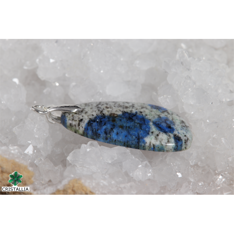 Pendentif Acier - Granit Azurite K2