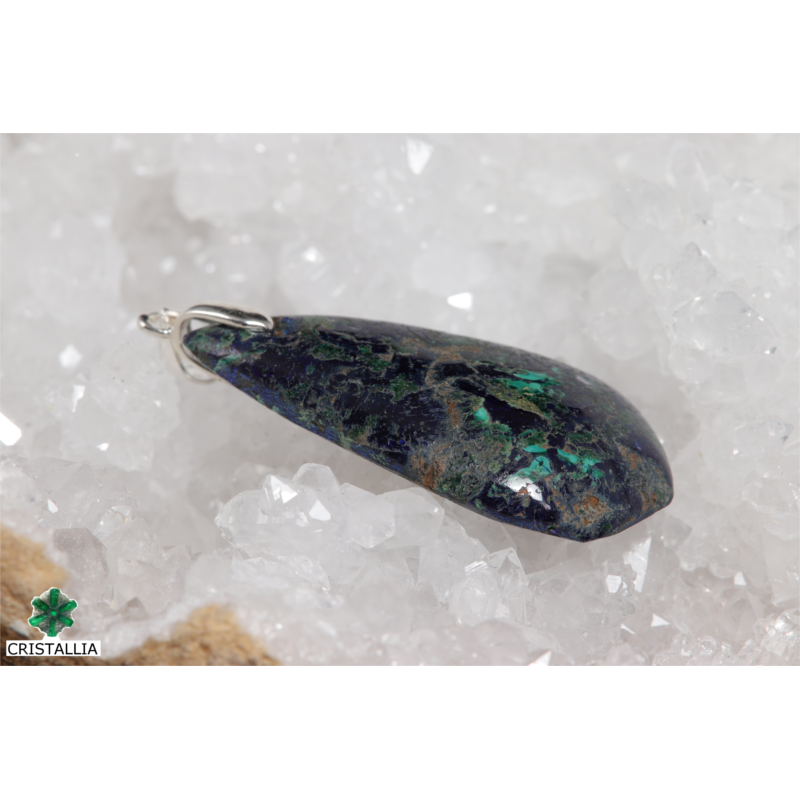 Pendentif Argent - Azurite Malachite