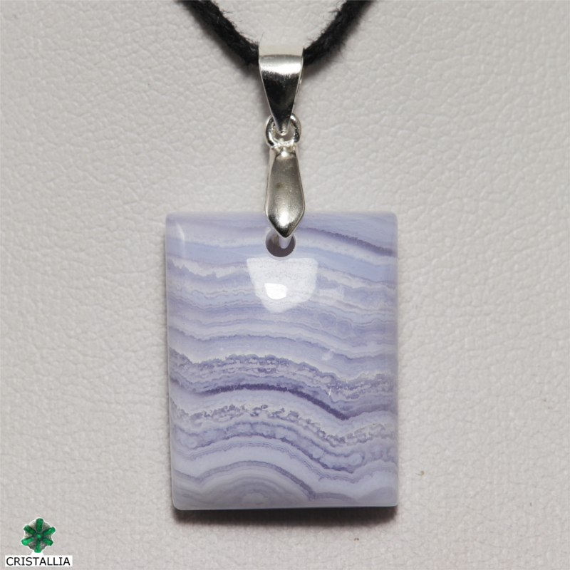 pendentif calcédoine bleue