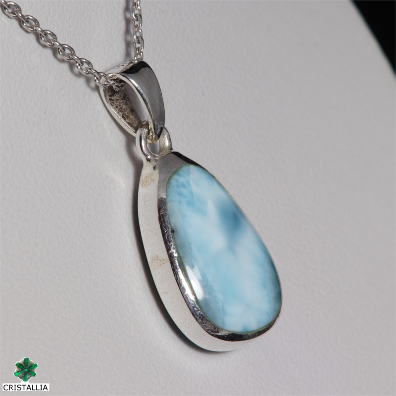 Pendentif Larimar serti argent