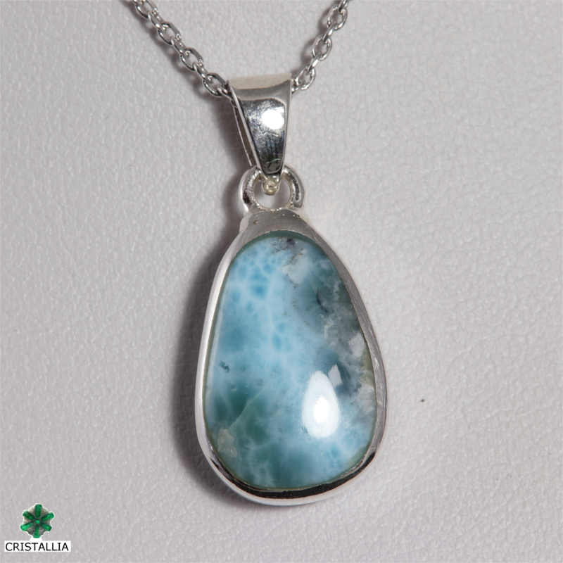 Pendentif Larimar serti argent