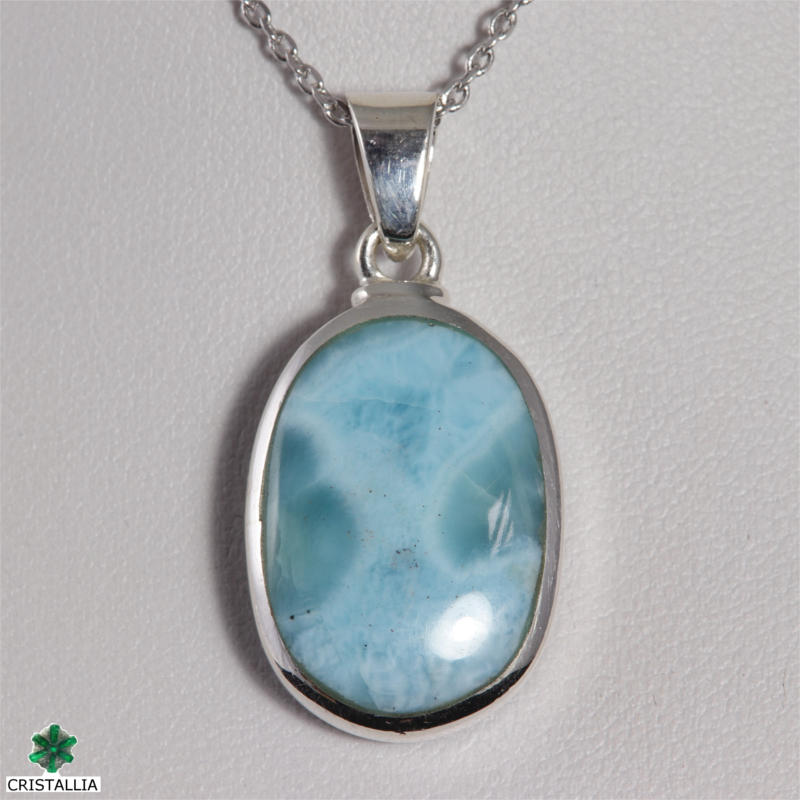 Pendentif Larimar serti argent
