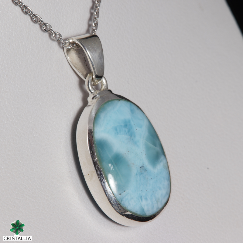 Pendentif Larimar serti argent
