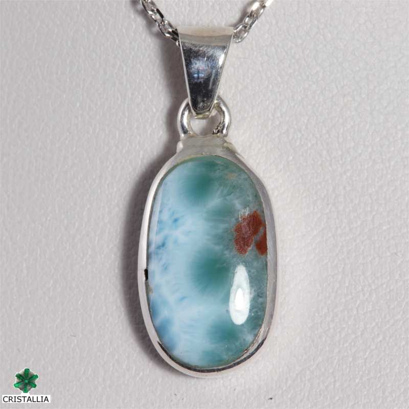 Pendentif Larimar serti argent