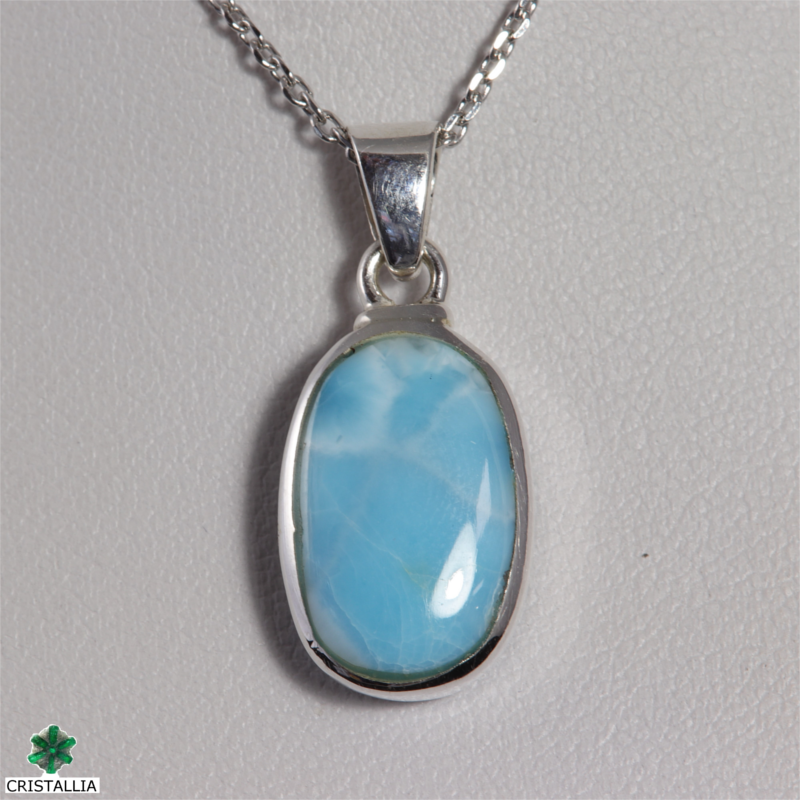Pendentif Larimar serti argent
