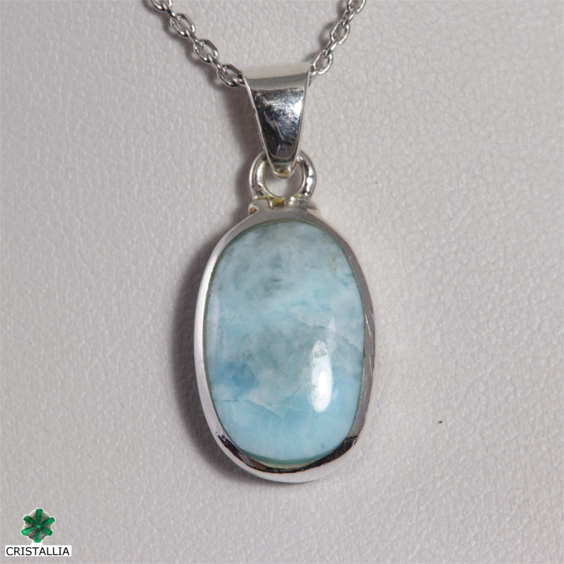 Pendentif Larimar serti argent