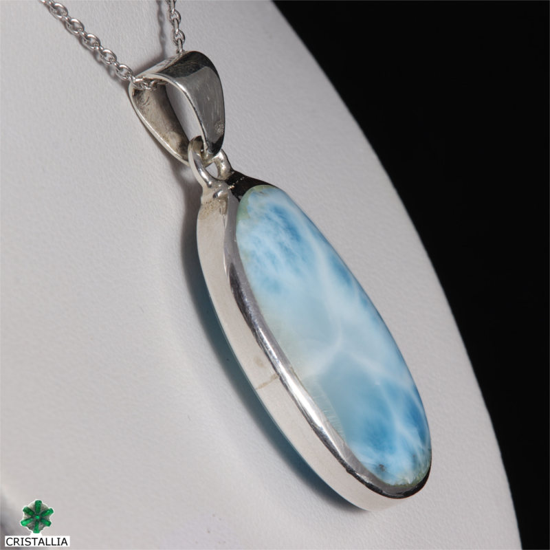 Pendentif Larimar serti argent