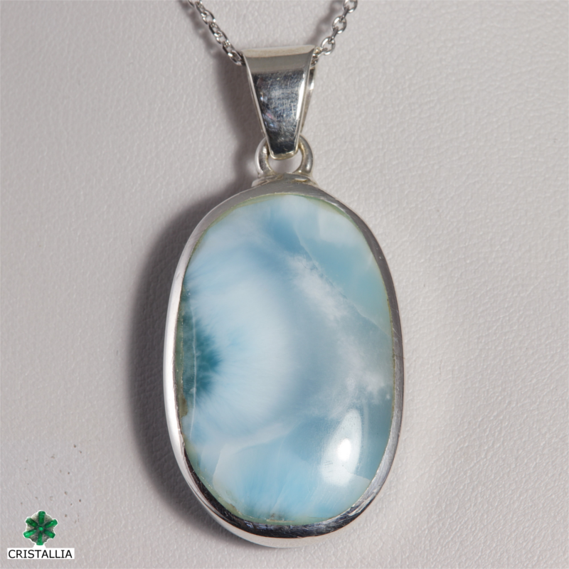 Pendentif Larimar serti argent