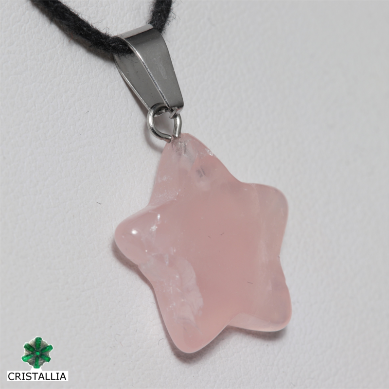 Pendentif Etoile Quartz rose