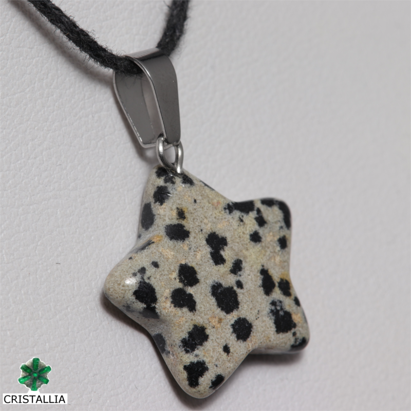 Pendentif Etoile Jaspe dalmatien