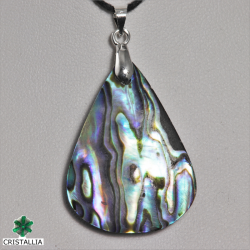 Pendentif Acier - Nacre abalone