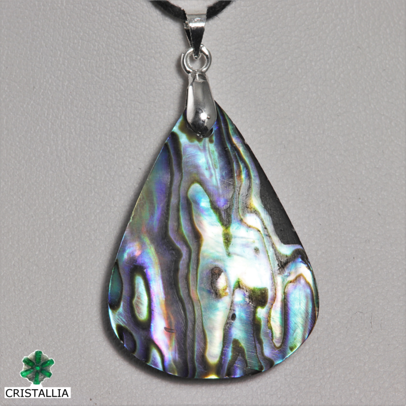 Pendentif Acier - Nacre abalone