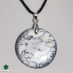 Pendentif Acier - Opale dendritique