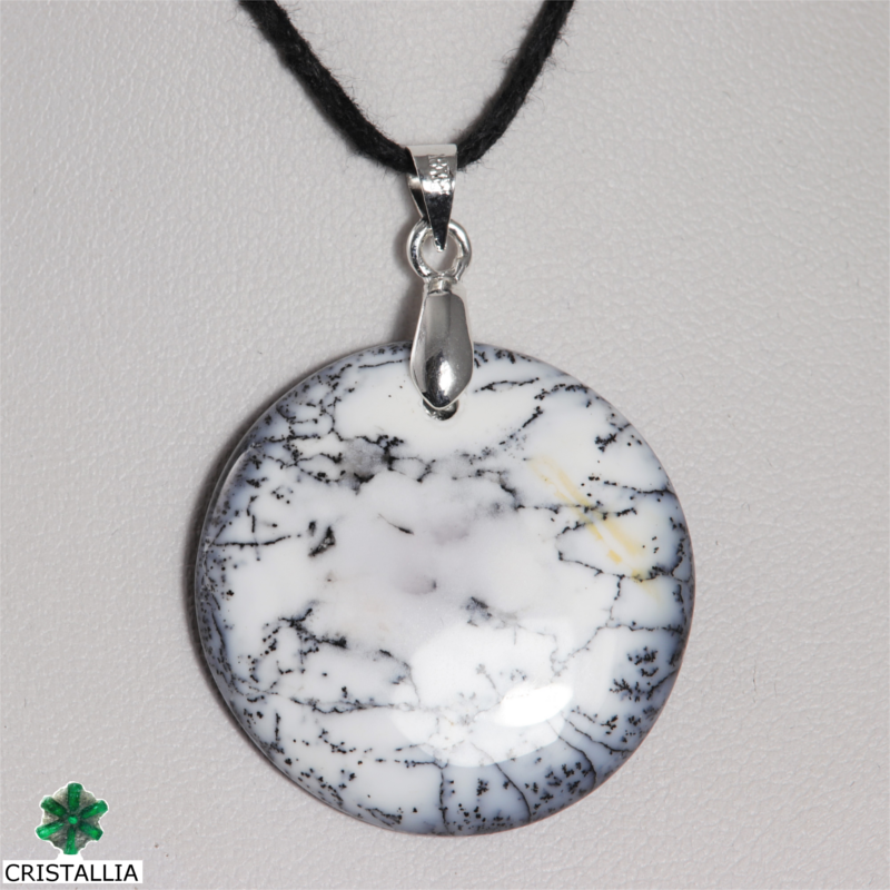 Pendentif Acier - Opale dendritique