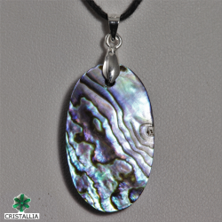 Pendentif Acier - Nacre abalone