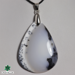 Pendentif Acier - Opale dendritique