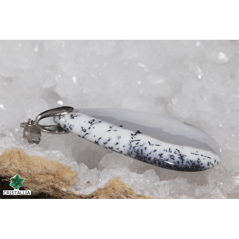 Pendentif Acier - Opale dendritique