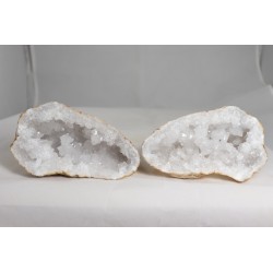 Géode cristal de roche - Maroc - la paire