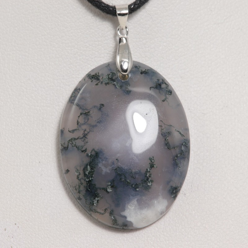 Pendentif Argent - Agate mousse