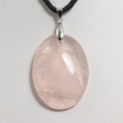 Pendentif Argent - Quartz rose