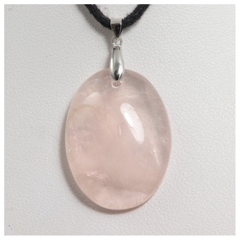 Pendentif Argent - Quartz rose