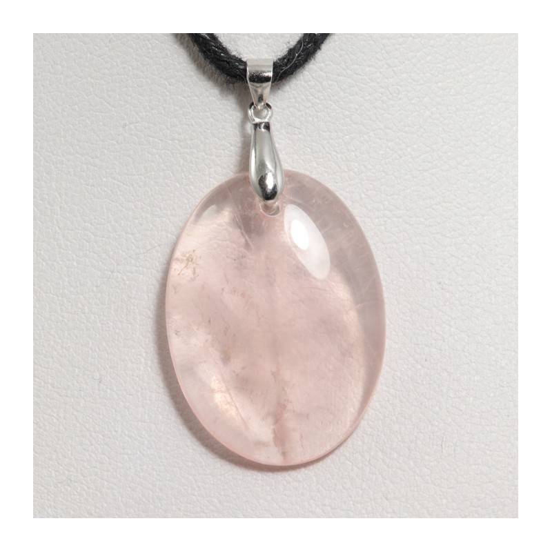 Pendentif Argent - Quartz rose