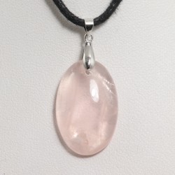 Pendentif Argent - Quartz rose