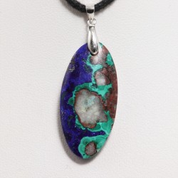 Pendentif Argent - Azurite Malachite