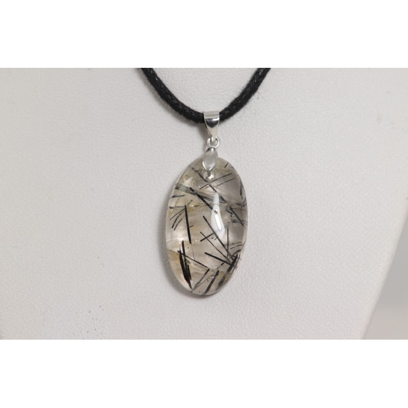 Pendentif Argent - Quartz à Tourmaline