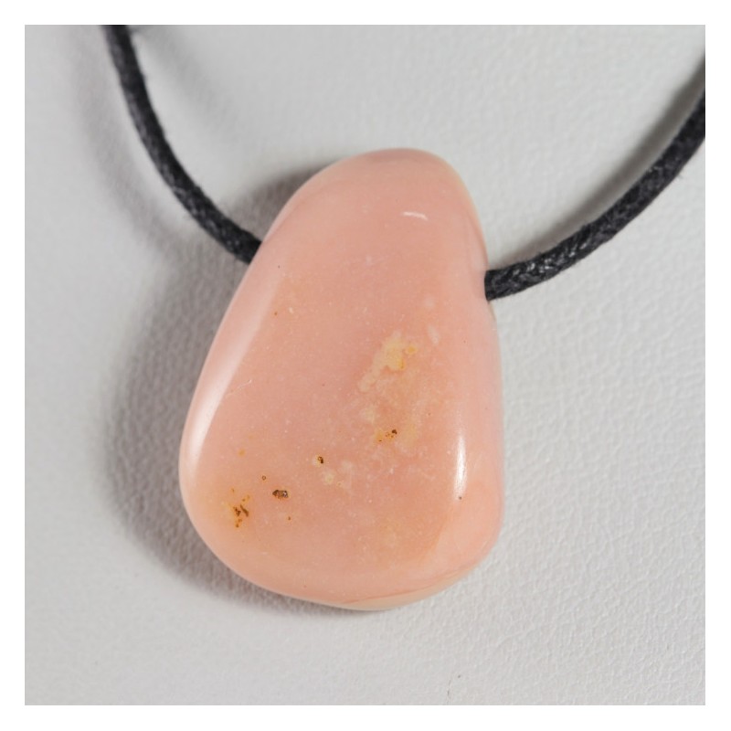 Pendentif Opale rose pierre percée