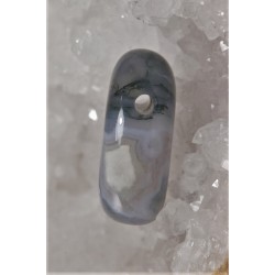 Pendentif pierre percée Agate mousse transparente
