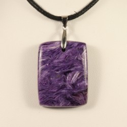 pendentif charoite bélière argent