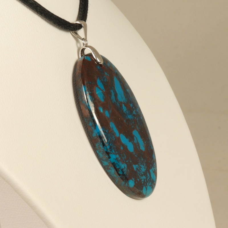 pendentif chrysocolle bélière argent