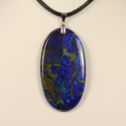 pendentif azurite malachite bélière argent
